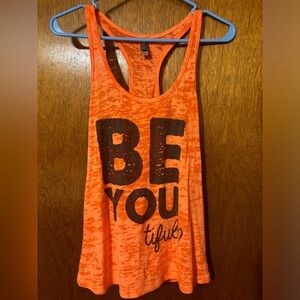 size medium orange razor back active tank top